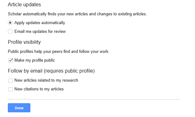 How to create a profile in Google Scholar?