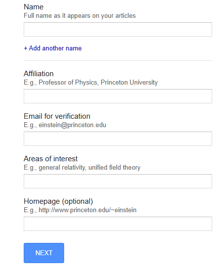 How to create a profile in Google Scholar?